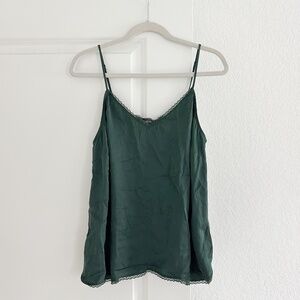 Anthropologie Colette Silk Camisole in Forest Green